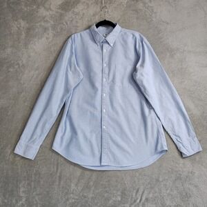 Uniqlo Shirt Men's Slim Fit Blue Size XL Long Sleeve Oxford Button Down